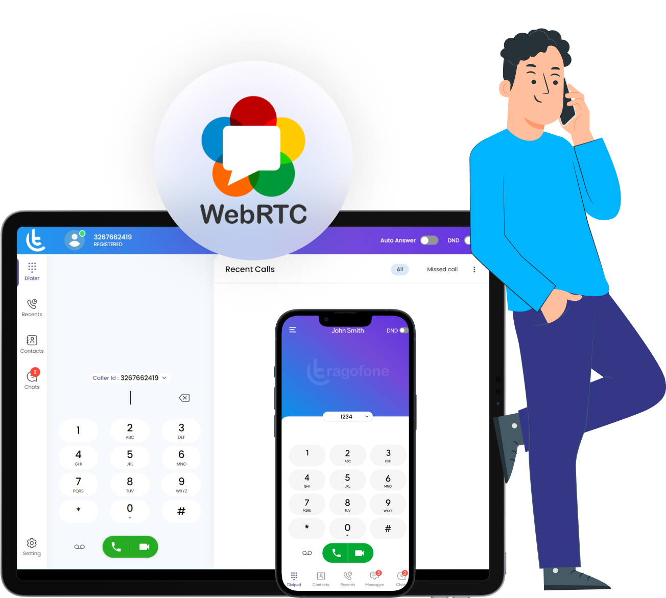 tragofone webrtc softphone app